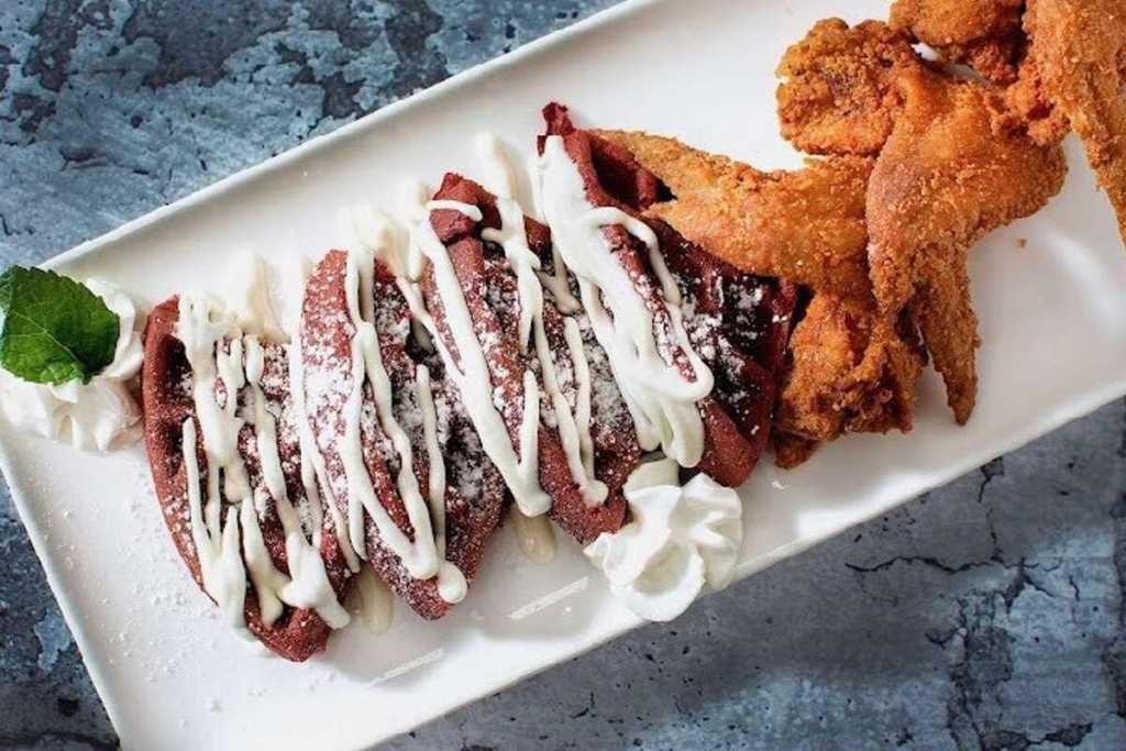 Red Velvet Waffles & Chicken Wings