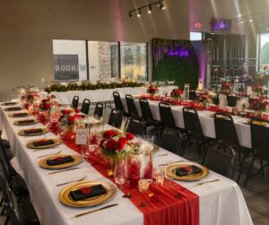 Elegant private event banquet room setup at Aunt Bill's Soul Food Cafe, 22603 Morton Ranch Rd Ste 220, Katy, TX 77449. Optimized for SEO around private events, banquet room rental, and private dining in Katy, Texas.